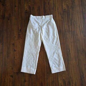 Women's Limelight Off White Cotton Pants Casual Straight Trousers Size Medium
